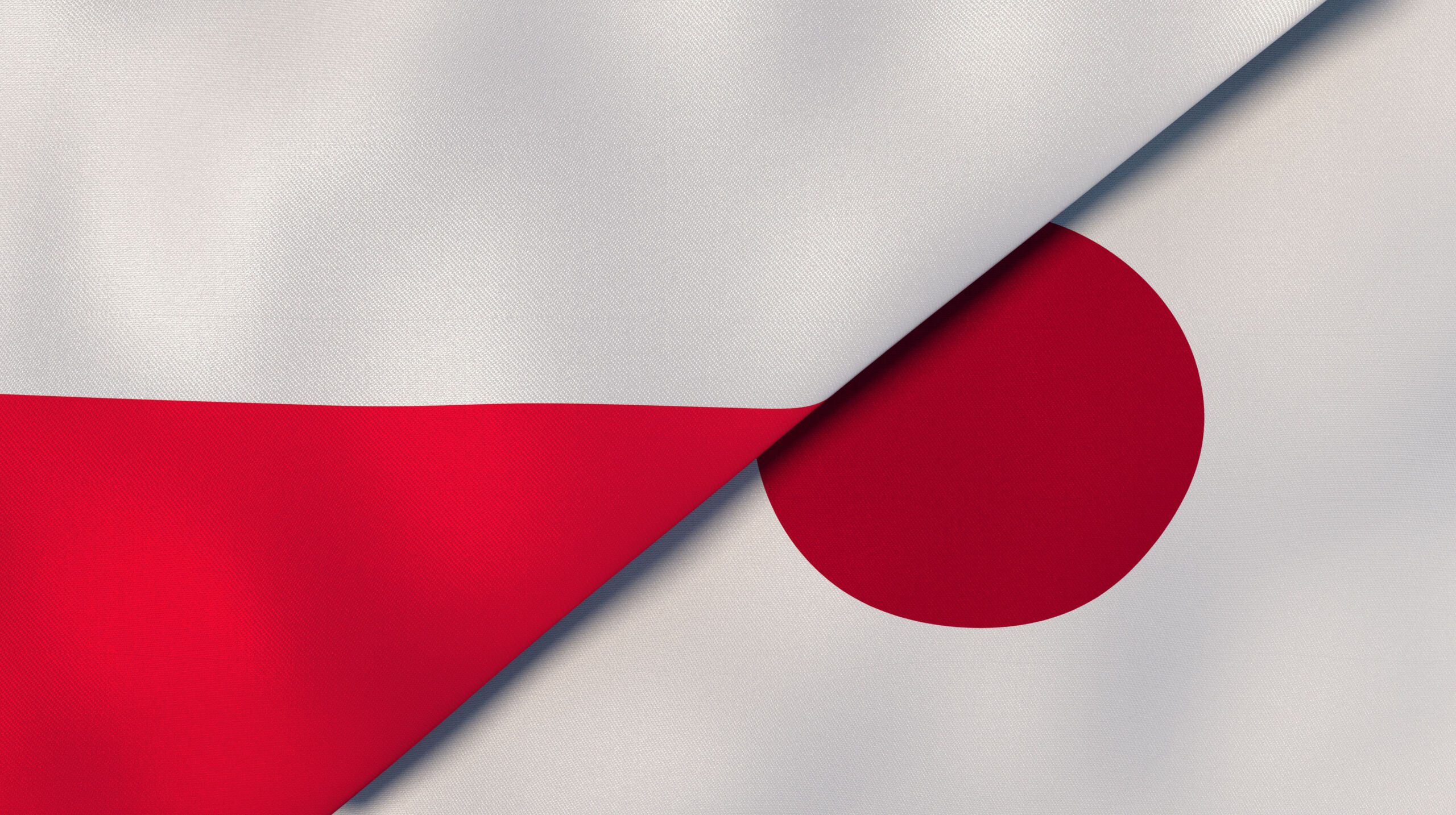 Flagi Polski i Japonii