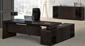Desire office furniture system, a collection of exclusive veneered office furniture. 