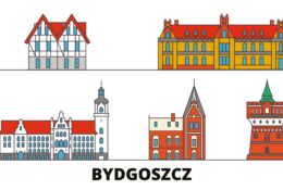 narysowane budynki z podpisem Bydgoszcz
