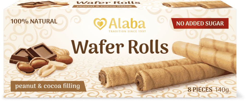 Wafer rolls Peanut & cocoa filling