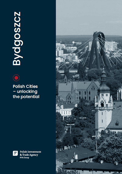Brochure cover with a view of the Polish city of Bydgoszcz