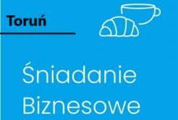 napis Toruń i innym kolorem ponizej- Śniadanie Biznesowe