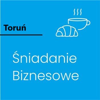 napis Toruń i innym kolorem ponizej- Śniadanie Biznesowe