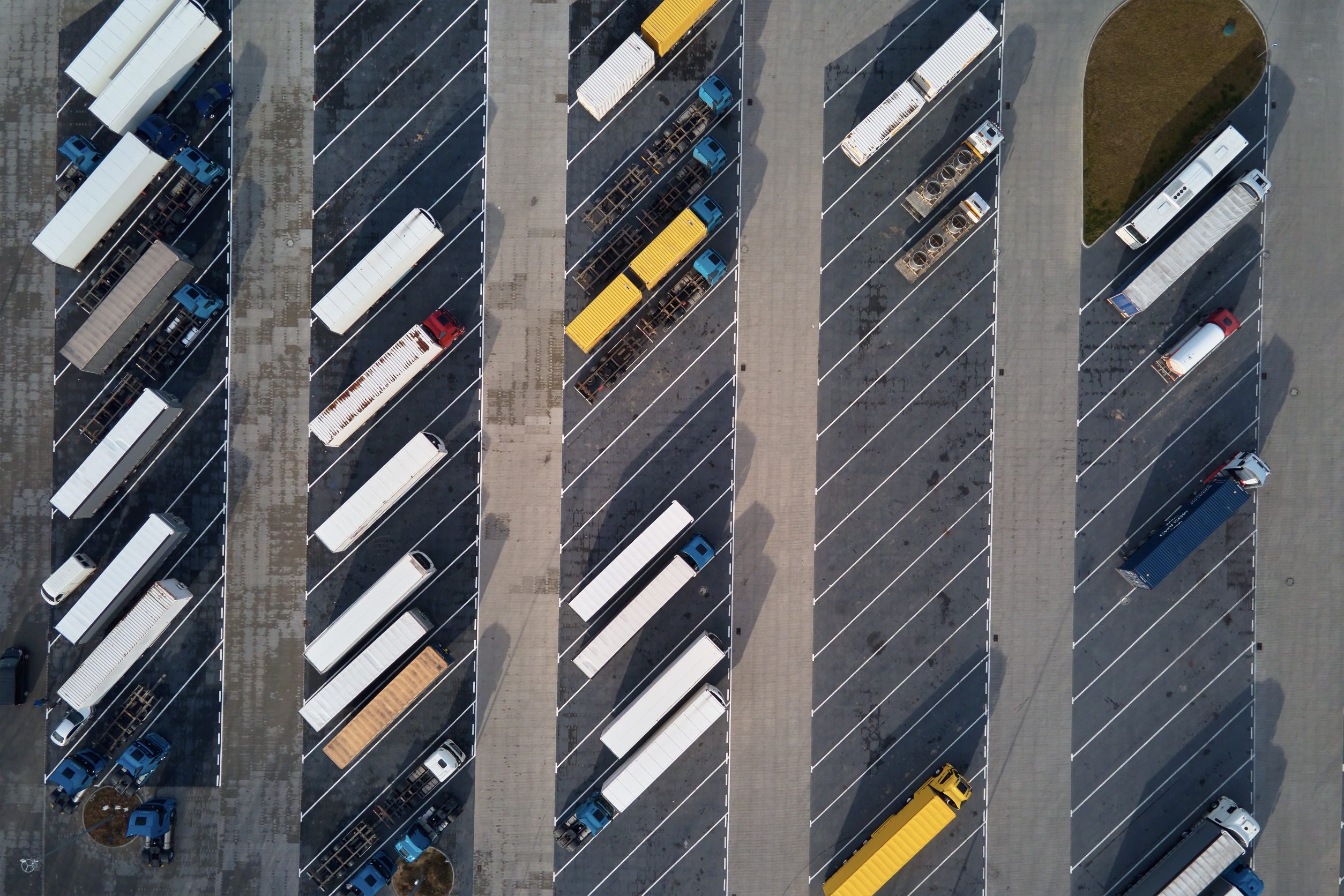 Tires visible from high resembling colored cigarettes