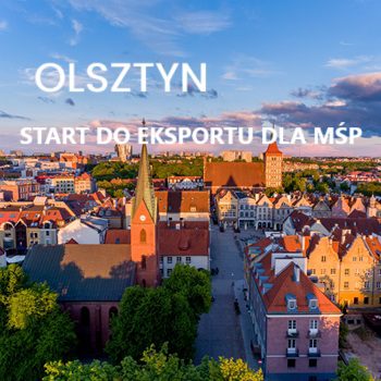 rynek w Olsztynie i napis stard do eksportu MŚP