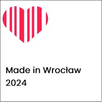 serce i poniżej napis Made in Wrocław 2024