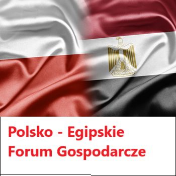 flagi Polski i Egiptu , poniżej napis Polsko-Egipskie Forum Gospodarcze