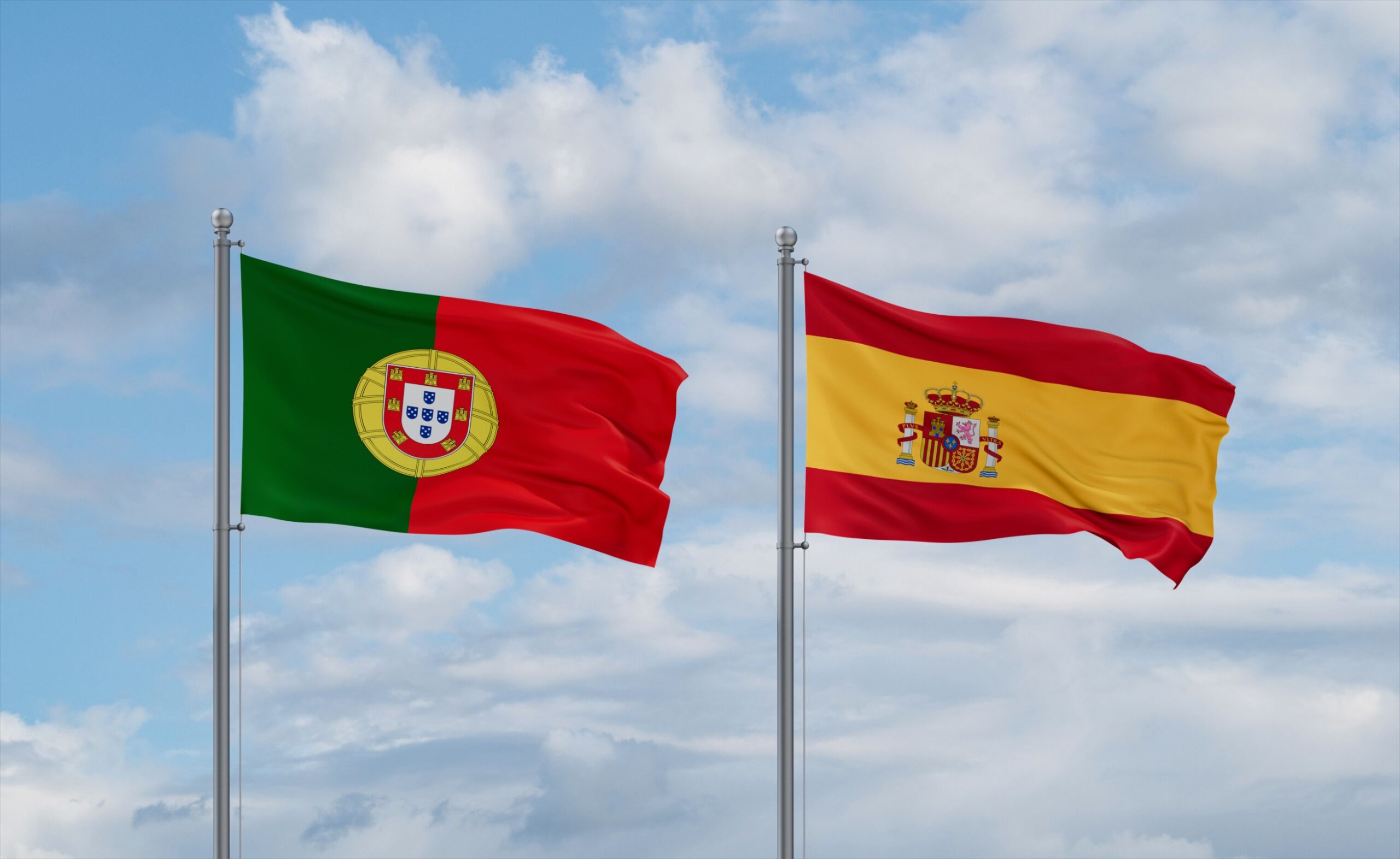 Flaga Hiszpanii i Portugalii