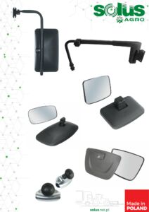 Mirrors and accessories for agricultural equipment