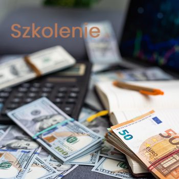 banknoty:EUR, USD oraz kalkulator i notes