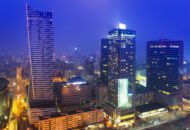 Bird's eye view of the center of Warsaw