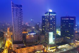 Bird's eye view of the center of Warsaw