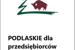 grafika żubra i napis podlaskie dla przedsiębiorców