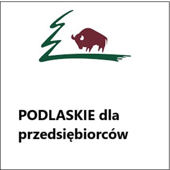 grafika żubra i napis podlaskie dla przedsiębiorców