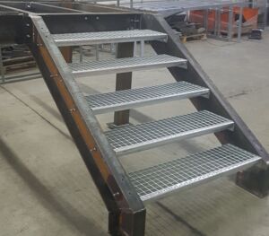 Steel structure of the staircase manufactured to order. 