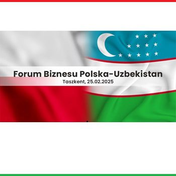 nazwa wydarzenia na tle flag - polskiej i Uzbekistanu