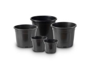 Plastic pots for nurseries