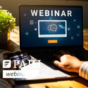 laptop i napis webinar